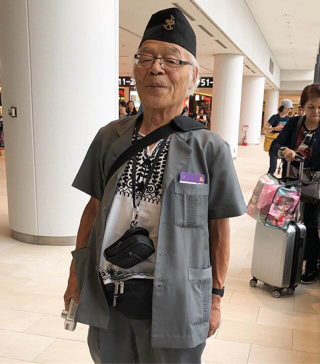 i feel travelers feeling themselves. he was asking folks to take his photo with his camera.