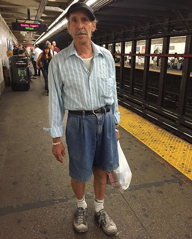 Pleated denim shorts he bought in Brooklyn years ago. You telling me pal...