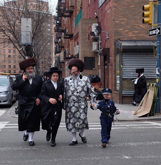 it’s almost shabbos. For the holiday chassidic people wear their finest, similar to what they wear on shabbos. Imagine that, uniform...and to wear it wed night (jewish holidays start at night) Thursday and again Friday night into Saturday for the sabbath. (In some sects of chassidim, only children wear costumes for #Purim)