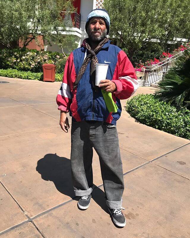 On our drive from Nevada to Utah we got a flat tire. We were right outside the Wynn so we had a really nice lunch there. This guys outfit was a win for me. Serious style in the desert!